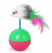 Zabawki dla kotów - Zabawka Dla Kota Mysz Myszka Na Piłce Piłka Wańka Wstańka - miniaturka - grafika 1