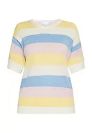 Swetry damskie - usha BLUE LABEL Damski sweter z dzianiny 15426479, biało-różowy żółty, M/L, biały, różowy, żółty, M-L - miniaturka - grafika 1