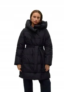 VERO MODA CZARNY PŁASZCZ PIKOWANY Z PASKIEM I KAPTUREM XXL XXL JXA - Płaszcze damskie - miniaturka - grafika 1