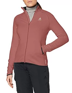 Kurtki damskie - Odlo Damska kurtka polarowa Midlayer full zip CARVE CERAMIWARM, roan Rouge, L - grafika 1