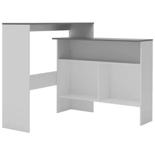 Lumarko Stół barowy z 2 blatami, biało-szary, 130 x 40 x 120 cm - Stoły - miniaturka - grafika 3