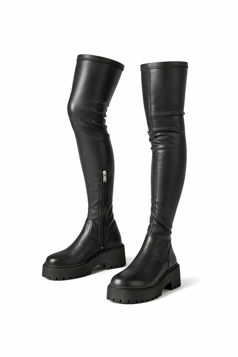 STEVE MADDEN CZARNE KLASYZYCZNE KOZAKI Z GRUBĄ PODESZWĄ 37 1I3A