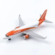 Modele do sklejania - TEMU EasyJet Metalowy Model Samolotu - Pomarańczowo-Biały Kolekcjonerski Die-Cast z Szczegółowymi Skrzydłami i Silnikami, Odporny na Warunki Pogodowe - miniaturka - grafika 1
