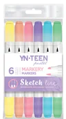 Flamastry - INTERDRUK Marker Sketch Line Pastel 6 kolorów YN TEEN 446799 - miniaturka - grafika 1