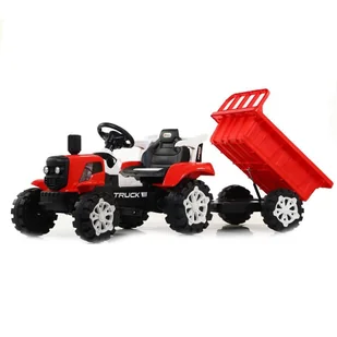 Super-Toys TRAKTOR NA AKUMULATOR Z PRZYCZEPĄ MIĘKKIE SIEDZENIE,/HSD6601 uniwersalny 299641-uniw - Pojazdy elektryczne dla dzieci - miniaturka - grafika 1