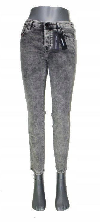 Damskie jeansy DIESEL Babhila 00S7LY-069FK szare slim skinny oryg. -W32/L32