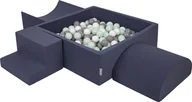Suche baseny - KiddyMoon KiddyMoon Piankowy plac zabaw PPZP-KW30D-134 z piłeczkami granatowy: biały-szary-mięta basen 300/rampa L/półwałek L/schodek Zabawka plac zabaw - miniaturka - grafika 1