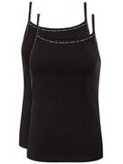 Koszulki i topy damskie - Calvin Klein Underwear Komplet 2 topów Cami 000QS6440E Czarny Regular Fit - miniaturka - grafika 1