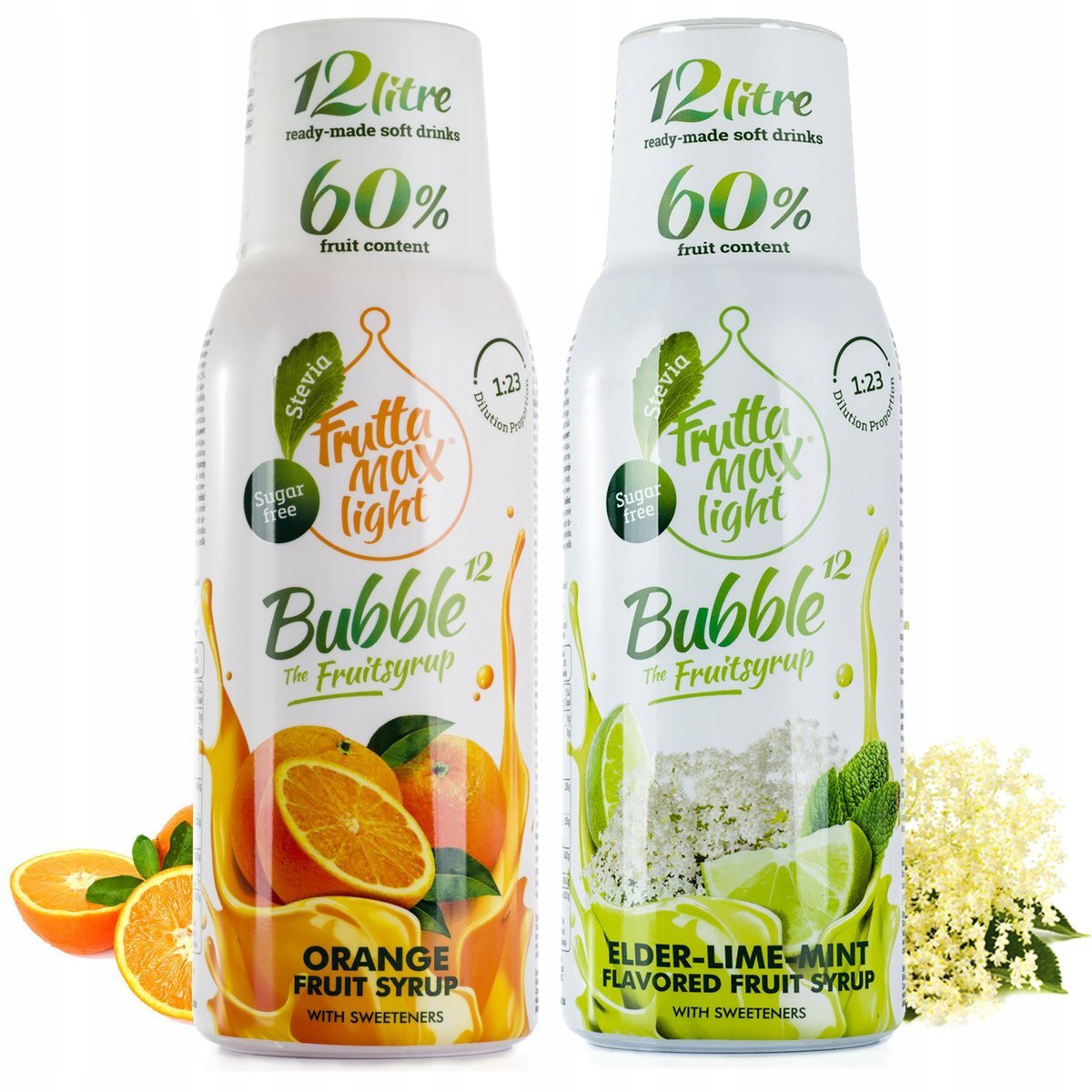 FruttaMax 2x syrop Pomarańcza Limonka-Mięta Light