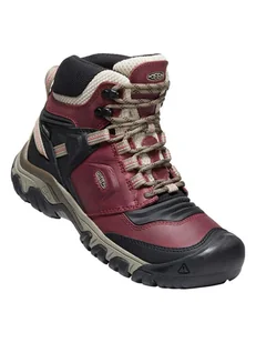 Keen Skórzane buty turystyczne "Ridge Flex" w kolorze czerwono-czarnym - Buty trekkingowe damskie - miniaturka - grafika 1