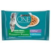 Mokra karma dla kotów - Purina karma dla kotów ONE Indoor mini filety z tuńczykiem z zieloną fasolą i cielęciną z marchewką w sosie 12x 4x85 g - miniaturka - grafika 1