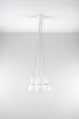 Lampy sufitowe - Sollux Lighting Lampa wisząca DIEGO 5 biała NICKEL - miniaturka - grafika 1