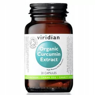 Viridian Organic Curcumin Extract (30 kaps) 5060003599371 - Witaminy i minerały dla sportowców - miniaturka - grafika 1