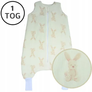 OCIEPLANY ŚPIWOREK MUŚLINOWY Z NOGAWKAMI 86-104 M 1 TOG BAWEŁNA 100% - Śpiworki dla dzieci OCIEPLANY ŚPIWOREK MUŚLINOWY Z NOGAWKAMI 86-104 M 1 TOG BAWEŁNA 100% - Śpiworki dla dzieci - miniaturka - grafika 1