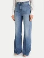 Spodnie damskie - ViCOLO Jeansy DF5065 Niebieski Wide Leg - miniaturka - grafika 1