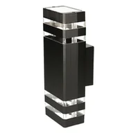 Lampy ogrodowe - Lampa elewacyjna RIOS kinkiet dwukierunkowy 2xE27 prostokąt kolor czarny MK MEGAKABEL - miniaturka - grafika 1