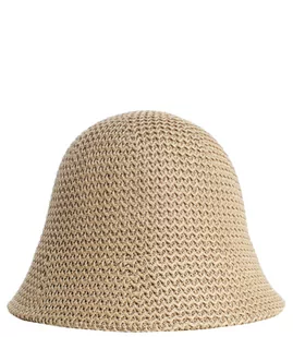 Kapelusz słomkowy pleciony BUCKET HAT - Czapki damskie - miniaturka - grafika 1
