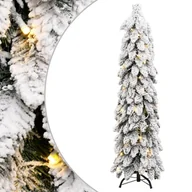 Choinki - vidaXL Sztuczna choinka z 80 lampkami LED, ośnieżona, 150 cm - miniaturka - grafika 1