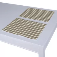 Obrusy i serwetki - Dekoria pl pl Podkładka 2 sztuki beżowo biała kratka 1,5x1,5cm) 40 x 30 cm Quadro 403-136-06 - miniaturka - grafika 1