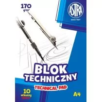 ASTRA Blok techniczny A4 170g p10 ASTRA   cena za 1 sztukę - Szkolne artykuły papiernicze - miniaturka - grafika 1
