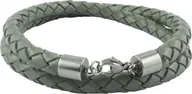Naszyjniki męskie - König Design skórzany naszyjnik skórzany pasek skórzana bransoletka 3 mm męski naszyjnik 17 cm - 100 cm pleciony, długość: 25 centymetrów, kolor: szary - miniaturka - grafika 1