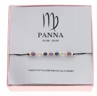 Bransoletki - ZŁOTA bransoletka znak zodiaku PANNA kamienie naturalne srebro 925 - miniaturka - grafika 1