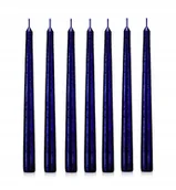 Świece - Świece stołowe stożek kokon 24 cm szt 12 granatowe - miniaturka - grafika 1
