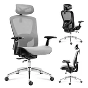 Fotele i krzesła biurowe - Fotel biurowy obrotowy Expert 5.3 Tkaninowy, Szary - miniaturka - grafika 1