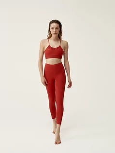 Spodnie sportowe damskie - Born Living Yoga Legginsy funkcyjne w kolorze czerwonym - grafika 1