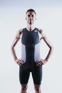 ZEROD Strój triathlonowy męski RACER TRISUIT cinder grey - Bielizna sportowa męska - miniaturka - grafika 1