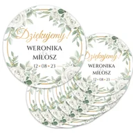 Pasmanteria - NAKLEJKI PODZIĘKOWANIE LIZAK ŚLUB BIAŁE 84 SZT Z2 - miniaturka - grafika 1