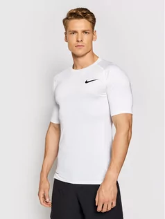 Koszulki męskie - Nike Koszulka techniczna Pro BV5631 Biały Tight Fit - grafika 1