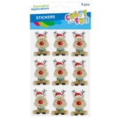 Zabawki kreatywne - Craft With Fun Naklejki Świąteczne 3D Renifer Zrób To Sam Z Radością - miniaturka - grafika 1
