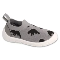Buty dla dziewczynek - Befado obuwie dziecięce szaro-czarne 102X005 szare - miniaturka - grafika 1