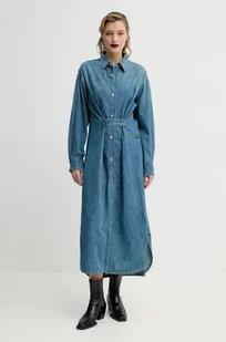 G-Star sukienka jeansowa kolor niebieski maxi prosta D25183-D252 - Sukienki - miniaturka - grafika 1