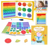 Matematyka - Ułamki zabawka Montessori matematyka magnetyczne puzzle pisak zmazywalny - miniaturka - grafika 1