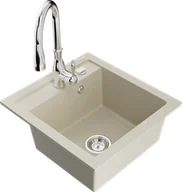 Zlewozmywaki z baterią - Mexen Vito zlewozmywak granitowy 1-komorowy z baterią kuchenną Savita, beżowy - 6503-69-672601-00 - miniaturka - grafika 1