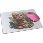 Podkładki pod mysz - Podkładka pod mysz KOTEM KOT BENGALSKI KOTEK prezent dla dziecka hodowcy - miniaturka - grafika 1