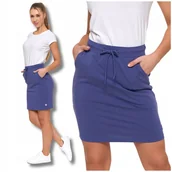 Spódnice - Ołówkowa SPÓDNICA Damska Spódniczka Dresowa z Kieszeniami Wiązana MORAJ S - miniaturka - grafika 1