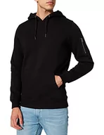 Bluzy męskie - Urban Classics Męska bluza z kapturem Sweat Bomber Hoody z kapturem, czarny (czarny 7), L - miniaturka - grafika 1