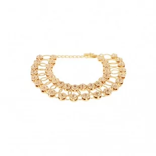 Bransoletka pozłacana z ozdobnymi ogniwami i cyrkoniami - Bransoletki Bransoletka pozłacana z ozdobnymi ogniwami i cyrkoniami - Bransoletki - miniaturka - grafika 1