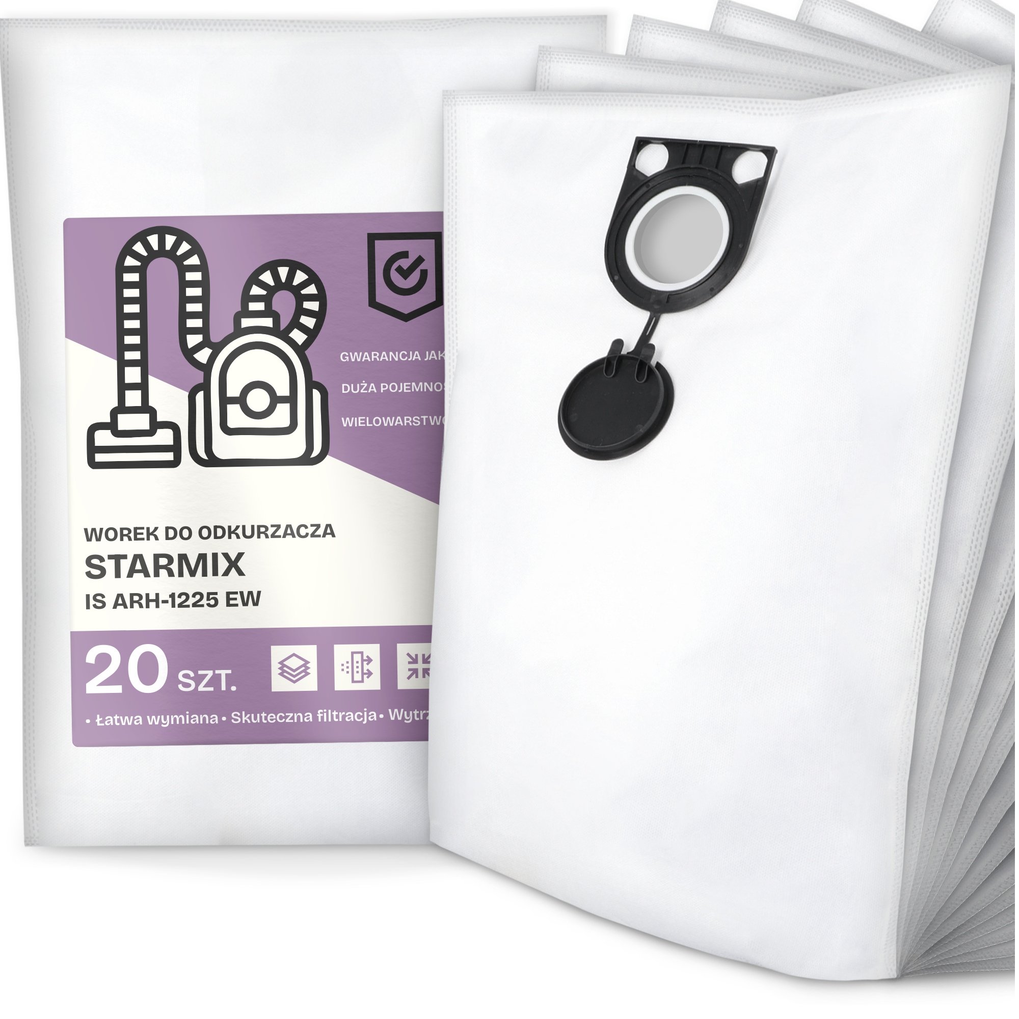 20x Worek do Odkurzacza Starmix Is ARH-1225 Ew Syntetyczny Pojemny Torba G9