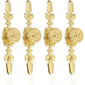 Zawiasy, okucia i inne akcesoria - Uchwyty do szuflad w stylu vintage – do mebli, szafek, szafek, szuflad – ze śrubami – złote – 4 sztuki - miniaturka - grafika 1