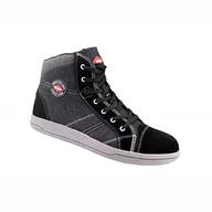 Koszulki męskie - Lee Cooper odzież robocza męskie bezpieczeństwo pracy retro kontrastowe szwy wysoki top ochronny metal stal nosek bezpieczeństwo podeszwa środkowa but trener S1P / SRA, czarny/szary, 11 UK/45 EU LCSHOE101 - miniaturka - grafika 1