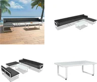 Sofy ogrodowe - vidaXL 5-częściowy zestaw wypoczynkowy do ogrodu textilene aluminium czarny - Zestaw mebli ogrodowych - Zestawy mebli ogrodowych - Sofa ogrodowa - Sofy ogrodowe - miniaturka - grafika 1