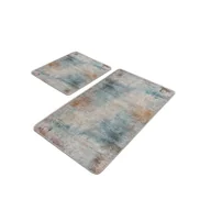 Dywaniki łazienkowe - Niebiesko-szare dywaniki łazienkowe zestaw 2 szt. 60x100 cm – Mila Home - miniaturka - grafika 1