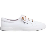 Trampki damskie - Pepe Jeans Damskie trampki KENTON BLOCK W, białe (białe), 38 EU, biały, 5 UK - miniaturka - grafika 1