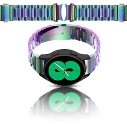 Bizon Pasek ze stali nierdzewnej Strap Watch Aura do Samsung Galaxy Watch FE/7/6/6 Classic/5/5 Pro/4/4 Classic, tęczowy - Akcesoria do smartwatchy - miniaturka - grafika 1