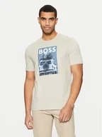 Koszulki męskie - BOSS T-Shirt Te_Mextour 50535079 Beżowy Regular Fit - miniaturka - grafika 1