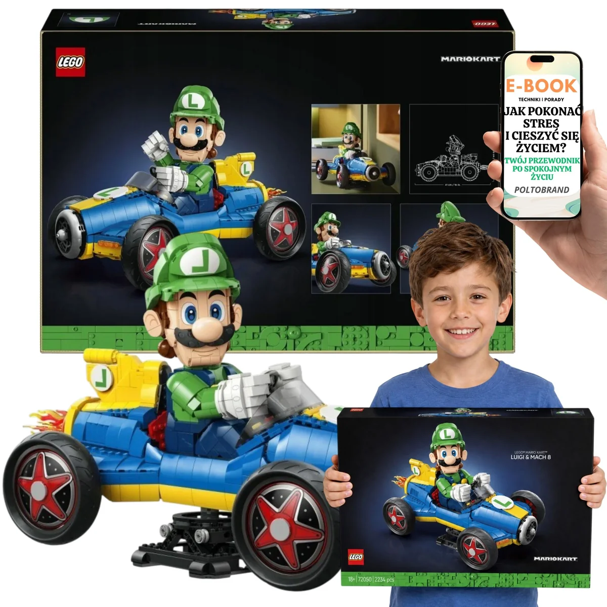 PREZENT LEGO SUPER MARIO Mario Kart - Luigi i Mach 8 2234 EL 72050